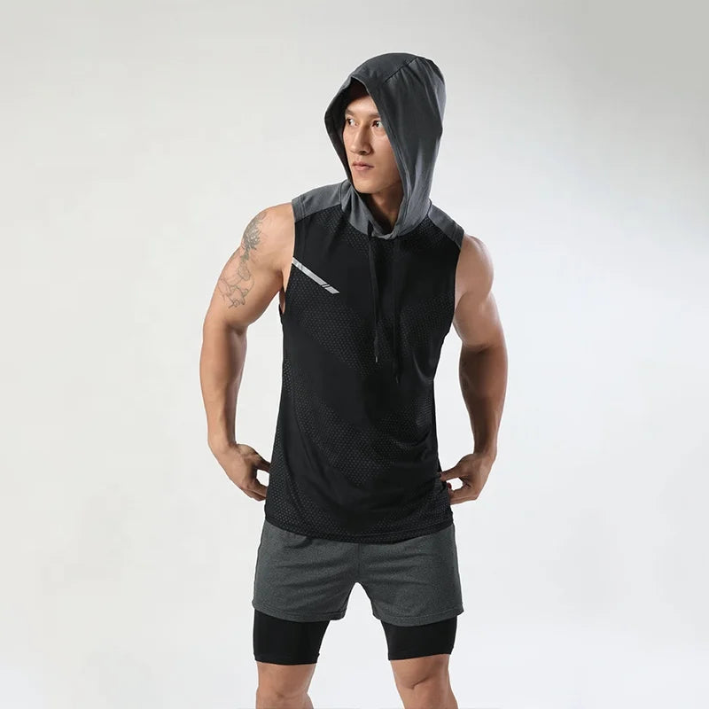 Débardeur de sport à capuche