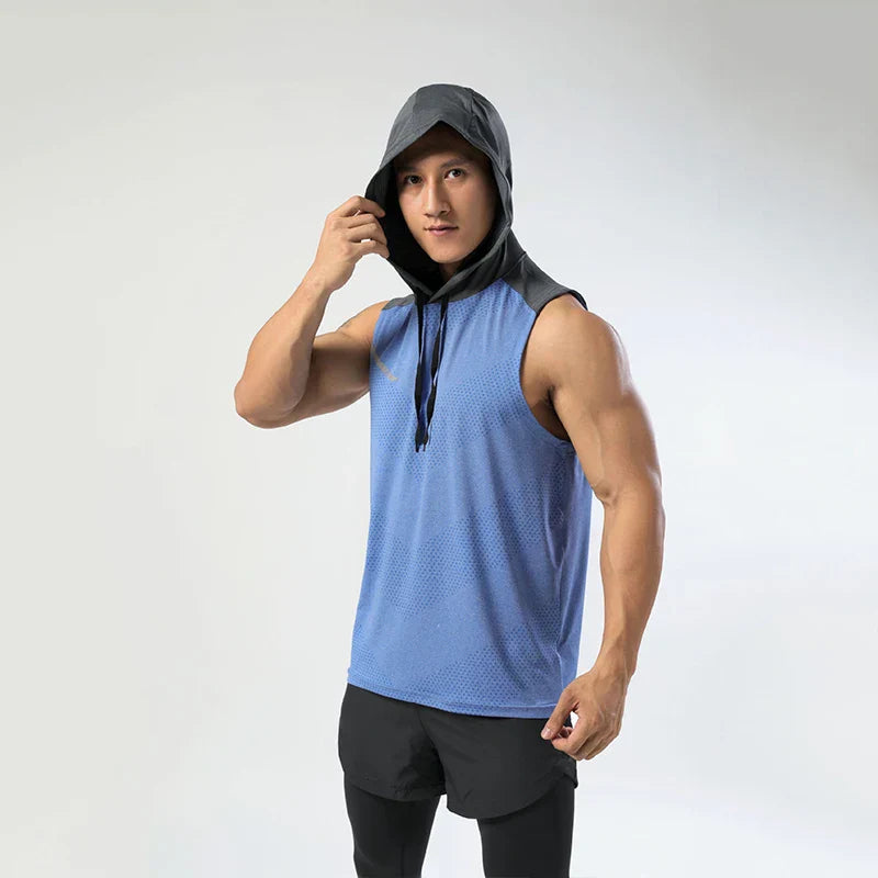 Débardeur de sport à capuche